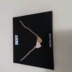 DKNY Gold and Silver Heart Necklace